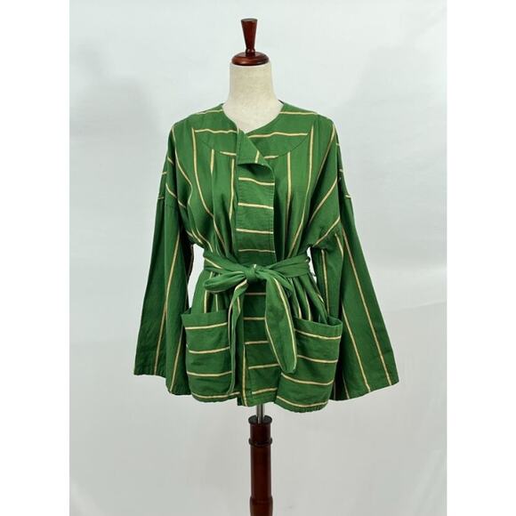 ACE & JIG Sz S Small Green Cactus Stripe Sail Alexa Cardi Jacket Cardigan - Picture 7 of 8